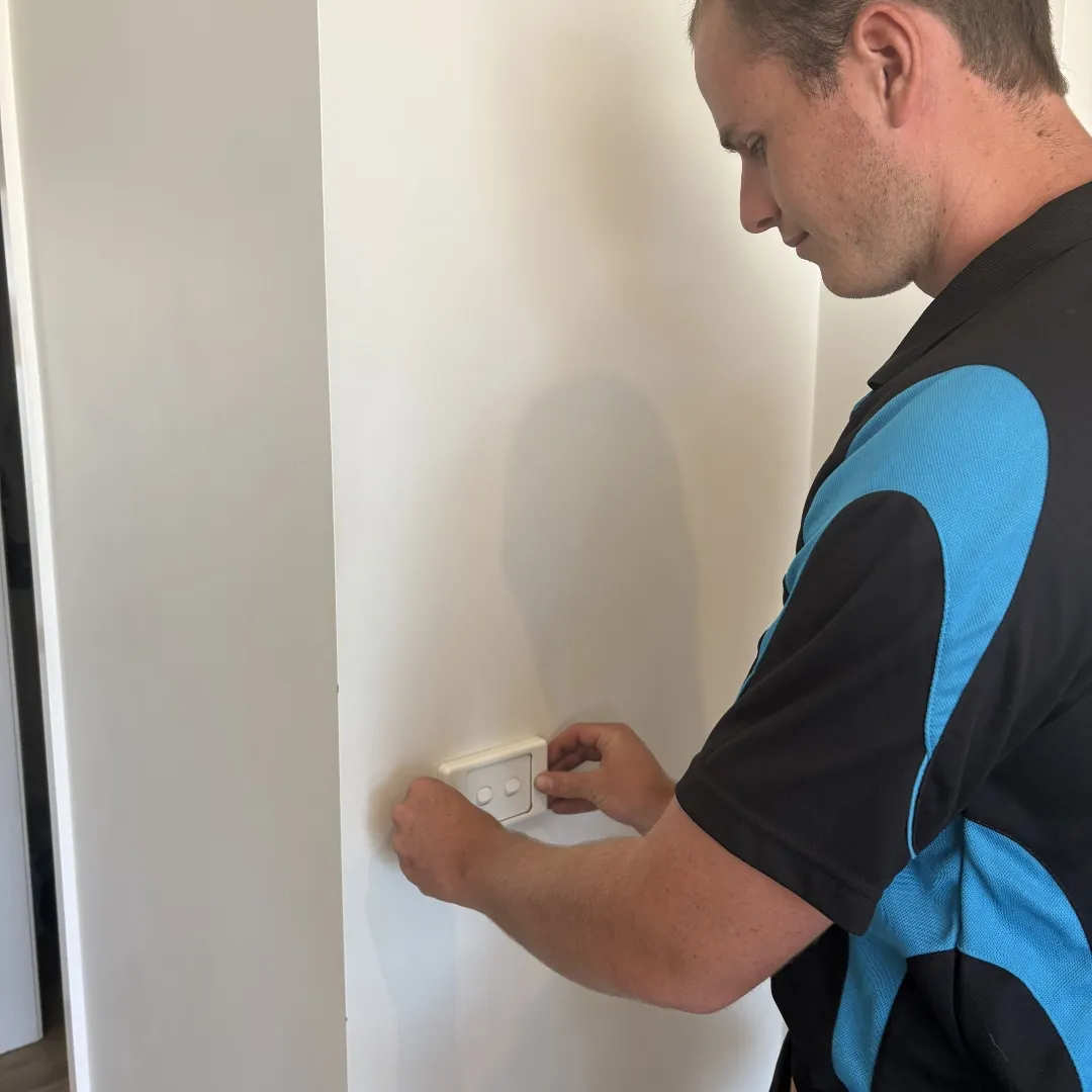 Light switch installed by an RB Solar & Electrical technician